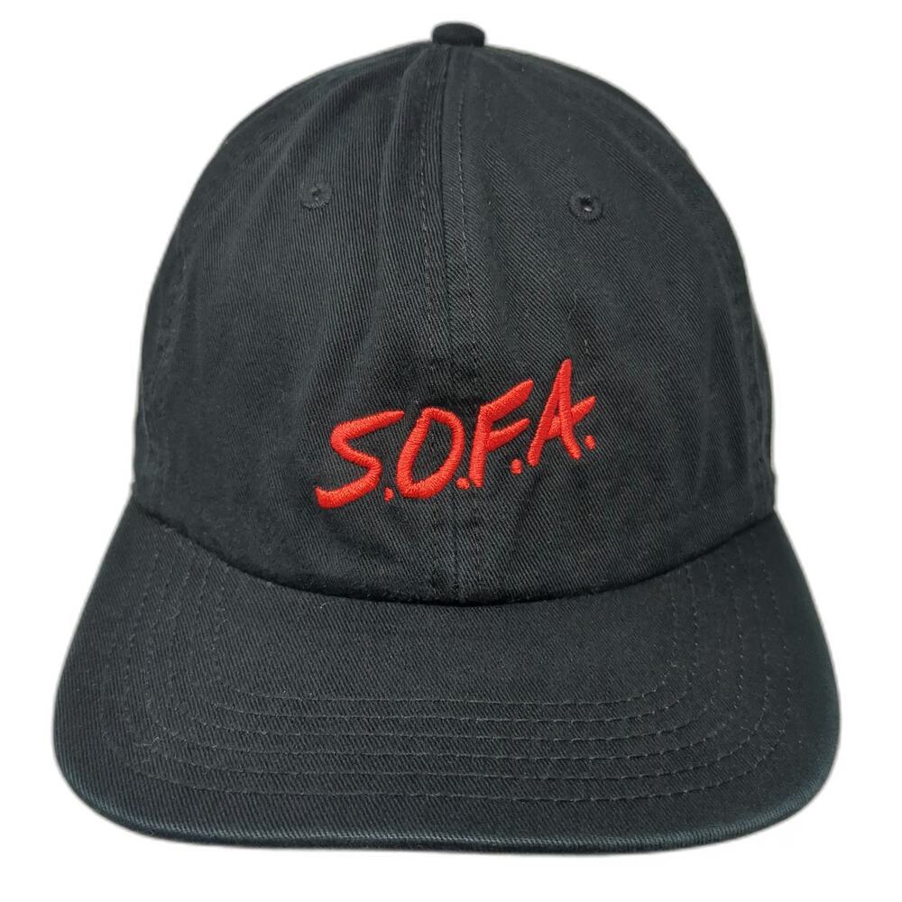 AS Colour Baseball Cap Black One Size SOFA Embroidered Cotton Slideback Hat